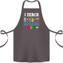 Autism Teacher I Teach Awesome Kid Autistic Cotton Apron 100% Organic Dark Grey