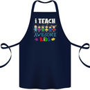 Autism Teacher I Teach Awesome Kid Autistic Cotton Apron 100% Organic Navy Blue