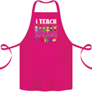 Autism Teacher I Teach Awesome Kid Autistic Cotton Apron 100% Organic Pink