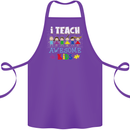 Autism Teacher I Teach Awesome Kid Autistic Cotton Apron 100% Organic Purple