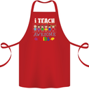 Autism Teacher I Teach Awesome Kid Autistic Cotton Apron 100% Organic Red