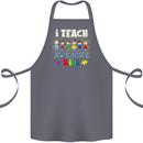 Autism Teacher I Teach Awesome Kid Autistic Cotton Apron 100% Organic Steel