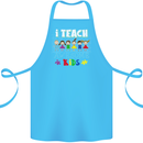 Autism Teacher I Teach Awesome Kid Autistic Cotton Apron 100% Organic Turquoise