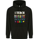 Autism Teacher I Teach Awesome Kid Autistic Mens 80% Cotton Hoodie Black