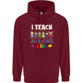 Autism Teacher I Teach Awesome Kid Autistic Mens 80% Cotton Hoodie Maroon