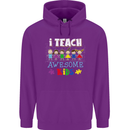 Autism Teacher I Teach Awesome Kid Autistic Mens 80% Cotton Hoodie Purple