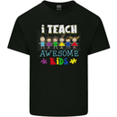 Autism Teacher I Teach Awesome Kid Autistic Mens Cotton T-Shirt Tee Top Black