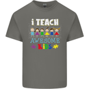 Autism Teacher I Teach Awesome Kid Autistic Mens Cotton T-Shirt Tee Top Charcoal