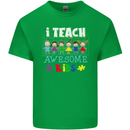 Autism Teacher I Teach Awesome Kid Autistic Mens Cotton T-Shirt Tee Top Irish Green