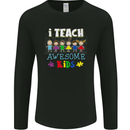 Autism Teacher I Teach Awesome Kid Autistic Mens Long Sleeve T-Shirt Black