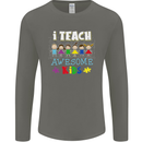 Autism Teacher I Teach Awesome Kid Autistic Mens Long Sleeve T-Shirt Charcoal