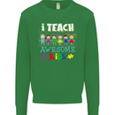 Autism Teacher I Teach Awesome Kid Autistic Mens Sweatshirt Jumper Irish Green