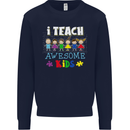 Autism Teacher I Teach Awesome Kid Autistic Mens Sweatshirt Jumper Navy Blue