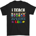 Autism Teacher I Teach Awesome Kid Autistic Mens T-Shirt Cotton Gildan Black