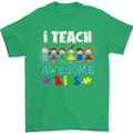 Autism Teacher I Teach Awesome Kid Autistic Mens T-Shirt Cotton Gildan Irish Green