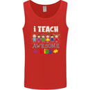 Autism Teacher I Teach Awesome Kid Autistic Mens Vest Tank Top Red