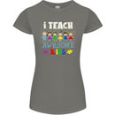 Autism Teacher I Teach Awesome Kid Autistic Womens Petite Cut T-Shirt Charcoal