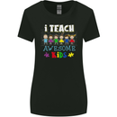 Autism Teacher I Teach Awesome Kid Autistic Womens Wider Cut T-Shirt Black