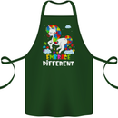 Autism Unicorn Embrace Different Autistic Cotton Apron 100% Organic Forest Green