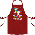 Autism Unicorn Embrace Different Autistic Cotton Apron 100% Organic Maroon