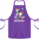 Autism Unicorn Embrace Different Autistic Cotton Apron 100% Organic Purple