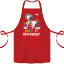 Autism Unicorn Embrace Different Autistic Cotton Apron 100% Organic Red