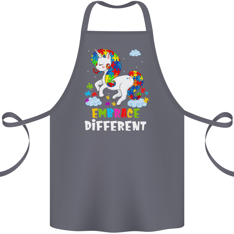 Autism Unicorn Embrace Different Autistic Cotton Apron 100% Organic Steel