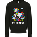 Autism Unicorn Embrace Different Autistic Kids Sweatshirt Jumper Black