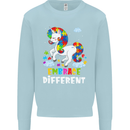 Autism Unicorn Embrace Different Autistic Kids Sweatshirt Jumper Light Blue