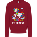 Autism Unicorn Embrace Different Autistic Kids Sweatshirt Jumper Red