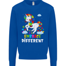 Autism Unicorn Embrace Different Autistic Kids Sweatshirt Jumper Royal Blue