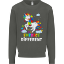 Autism Unicorn Embrace Different Autistic Kids Sweatshirt Jumper Storm Grey