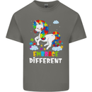 Autism Unicorn Embrace Different Autistic Kids T-Shirt Childrens Charcoal