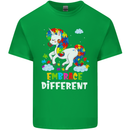 Autism Unicorn Embrace Different Autistic Kids T-Shirt Childrens Irish Green