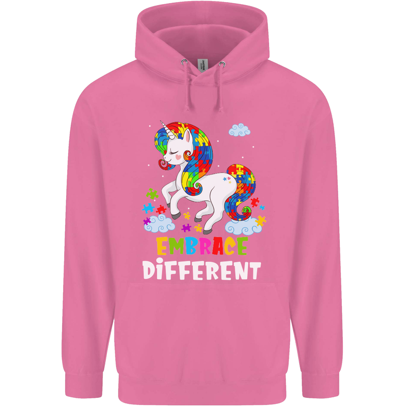 Autism Unicorn Embrace Different Autistic Mens 80% Cotton Hoodie Azelea