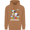 Autism Unicorn Embrace Different Autistic Mens 80% Cotton Hoodie Caramel Latte