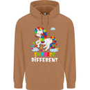 Autism Unicorn Embrace Different Autistic Mens 80% Cotton Hoodie Caramel Latte