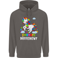 Autism Unicorn Embrace Different Autistic Mens 80% Cotton Hoodie Charcoal