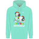 Autism Unicorn Embrace Different Autistic Mens 80% Cotton Hoodie Peppermint