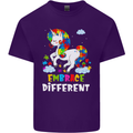 Autism Unicorn Embrace Different Autistic Mens Cotton T-Shirt Tee Top Purple