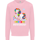Autism Unicorn Embrace Different Autistic Mens Sweatshirt Jumper Light Pink