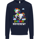 Autism Unicorn Embrace Different Autistic Mens Sweatshirt Jumper Navy Blue