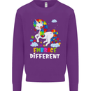 Autism Unicorn Embrace Different Autistic Mens Sweatshirt Jumper Purple