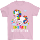 Autism Unicorn Embrace Different Autistic Mens T-Shirt Cotton Gildan Light Pink