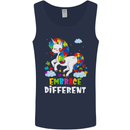 Autism Unicorn Embrace Different Autistic Mens Vest Tank Top Navy Blue