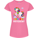 Autism Unicorn Embrace Different Autistic Womens Petite Cut T-Shirt Azalea
