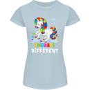 Autism Unicorn Embrace Different Autistic Womens Petite Cut T-Shirt Light Blue