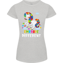 Autism Unicorn Embrace Different Autistic Womens Petite Cut T-Shirt Sports Grey