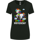 Autism Unicorn Embrace Different Autistic Womens Wider Cut T-Shirt Black