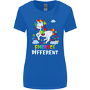 Autism Unicorn Embrace Different Autistic Womens Wider Cut T-Shirt Royal Blue